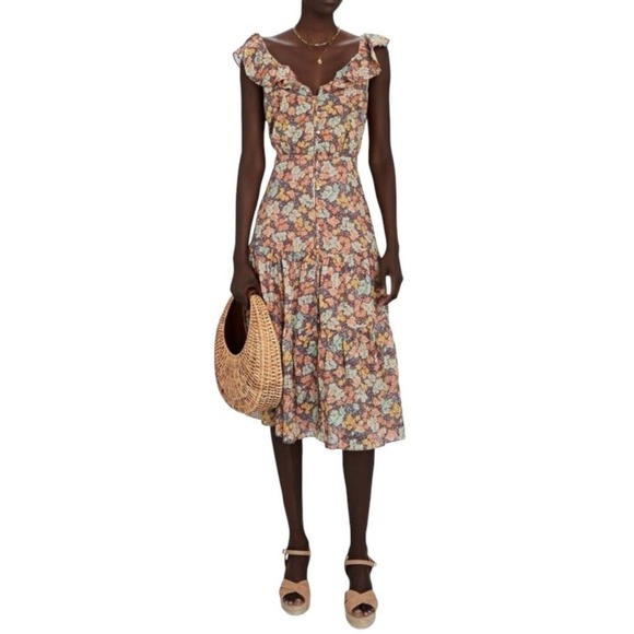 Veronica Beard Malgosia Knee Length Dress Womens Size 4 $495 Retro 40s Altered? - Picture 2 of 16